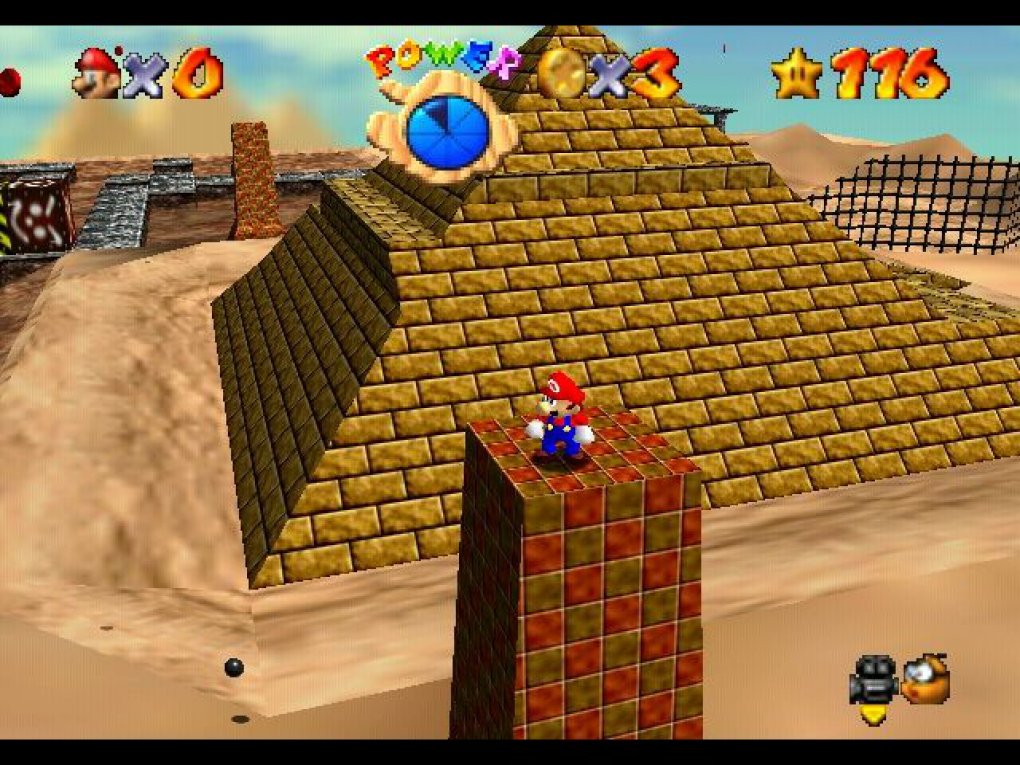 Das offene 3D-Leveldesign sowie die freie Wahl der Kameraperspektive – sofern gewünscht – zählen zu den größten Gameplay-Innovationen von Super Mario 64 aus dem Jahr 1996.