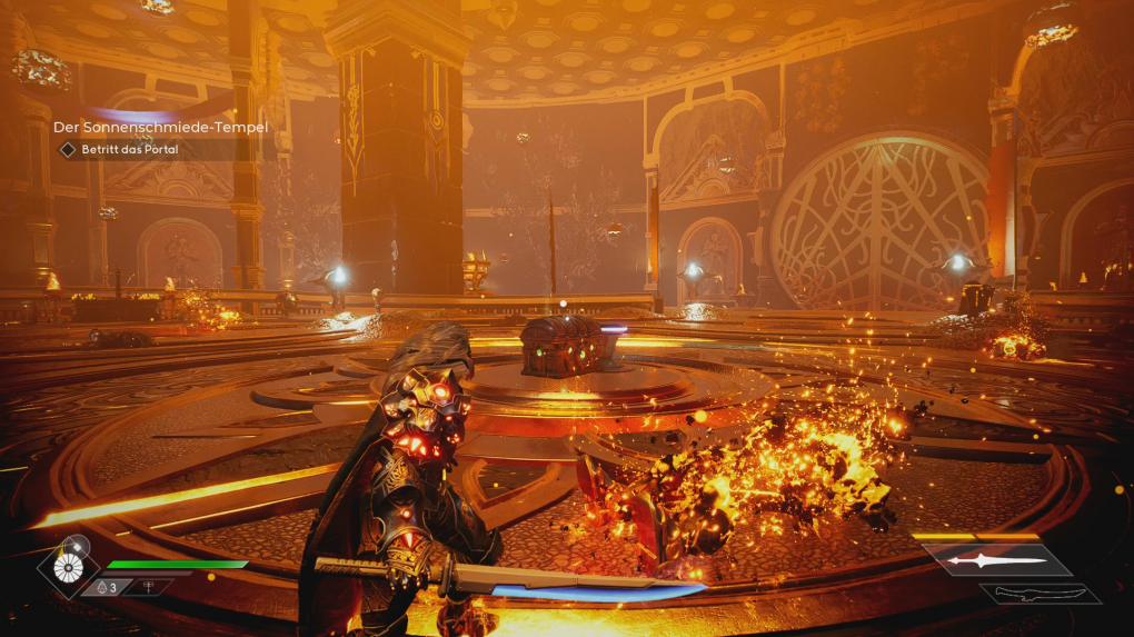 Was da wohl drinnen ist? Beute gibt es nicht nur von besiegten Feinden, sondern auch aus zahlreichen Kisten, die in der Spielwelt herumstehen.