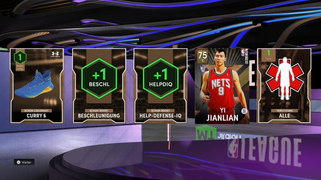 NBA 2K22: Jedes Mal ein kribbelnder Moment: Ein Kartenpaket wird geöffnet.
