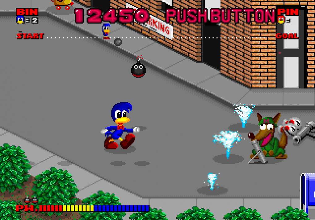 In dem von Yu Suzuki für Segas Arcade-Plattform System 16 produzierten Dynamite Düx (1988) retten die Haustier-Enten Bin und Pin ihre von einem bösen Zauberer entführte Besitzerin. Die Hauptfiguren dienen später als Grundlage für die Sega-Figur Bean the Dynamite.