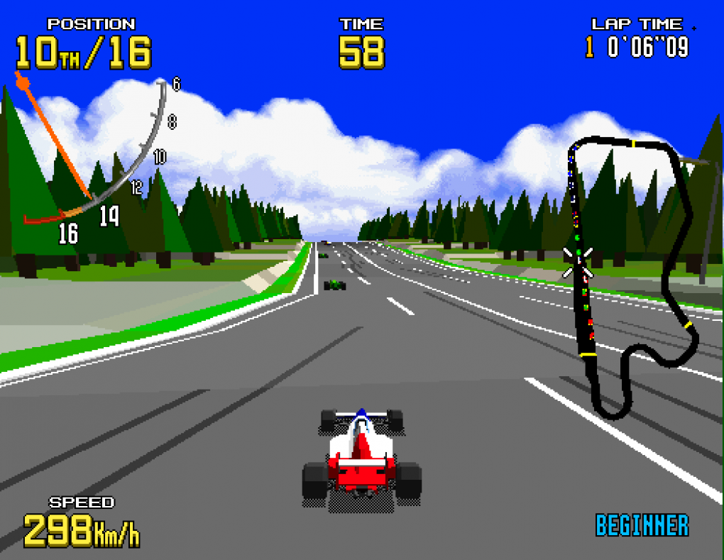 Dass Virtua Racing nur drei Strecken bietet, stört in Anbetracht der für damalige Verhältnisse bahnbrechenden 3D-Polygon-Optik niemanden. Im Gegenteil: Im Release-Jahr 1992 als auch 1993 zählt das Rennspiel zu den umsatzstärksten Automaten überhaupt, sowohl in Japan als auch in den USA.