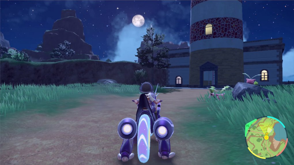 Miraidon aus Pokémon Purpur dient zwar als Reittier, sieht beritten aber eher aus wie ein Motorrad.