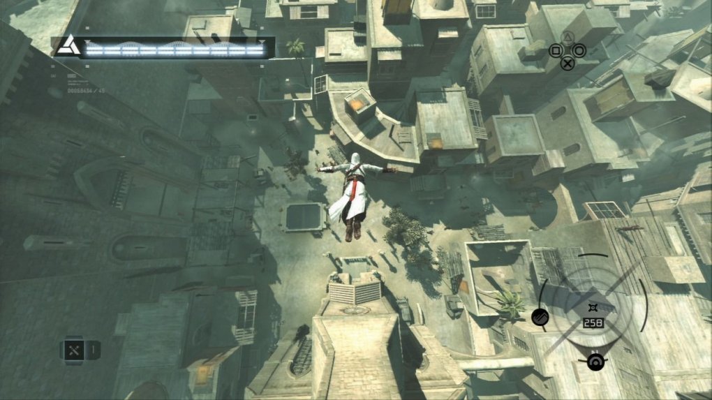 Die enormen Höhen waren für ein Spiel ungewöhnlich und verursachten fast schon Schwindel vor dem Bildschirm. Die Todessprünge in einen Heuhaufen fühlten sich 2007 unglaublich innovativ und befriedigend an.&nbsp;