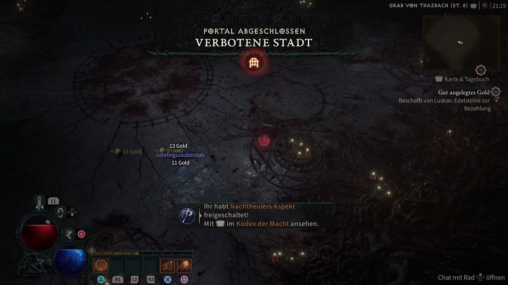 Belohnungseinblendung am Ende eines Dungeons