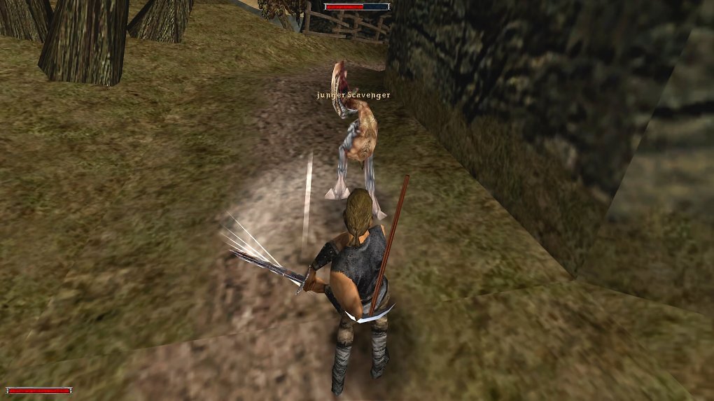Gothic 1 Kampf gegen jungen Scavenger
