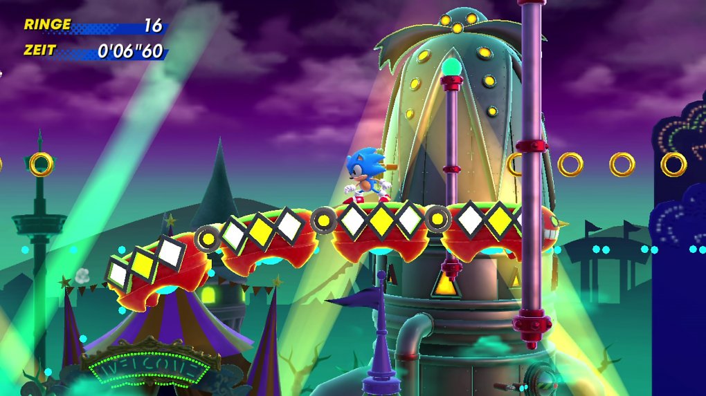 Sonic fährt Zug.