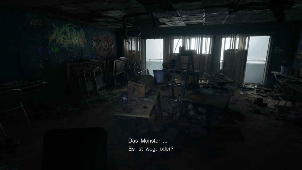 Blick in ein verwüstetes Zimmer des Gebäudekomplexes
