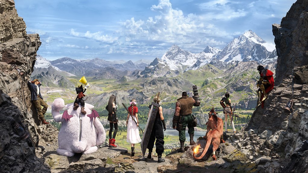 Die Heldentruppe von Final Fantasy 7: Rebirth blickt in die Ferne