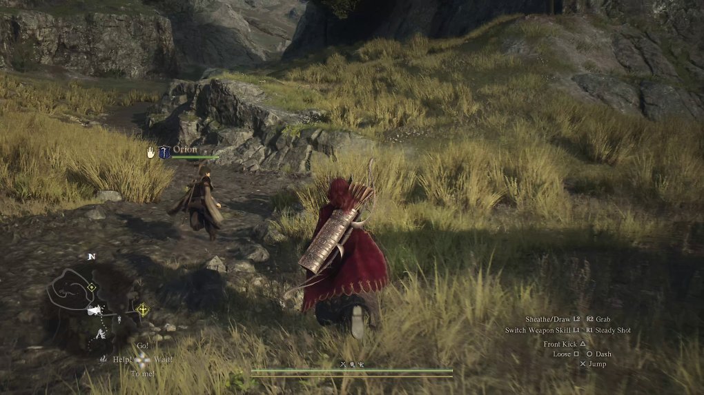 Ein Vasall führt die Gruppe auf dem Weg zu einer Quest.
