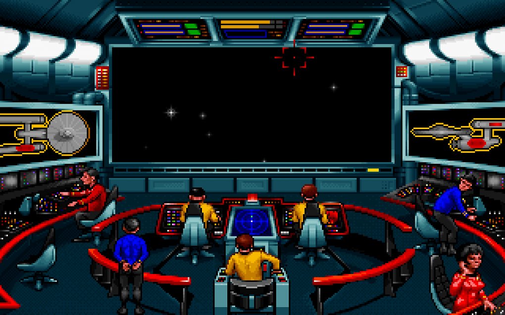 Noch ist alles ruhig auf der Brücke der Enterprise, doch bald greifen die Elasi an.