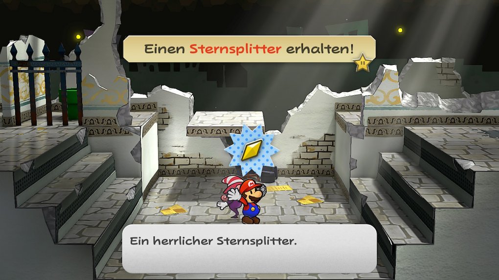 Mario findet einen Sternsplitter in den Katakomben