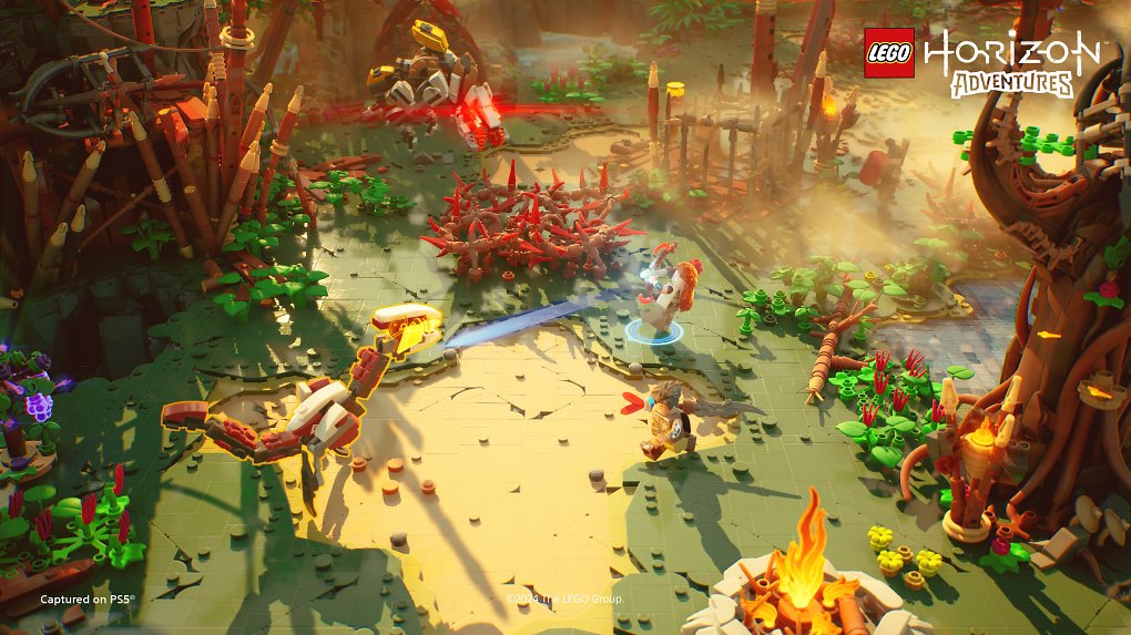 Lego Aloy im Kampf gegen einen Wächter