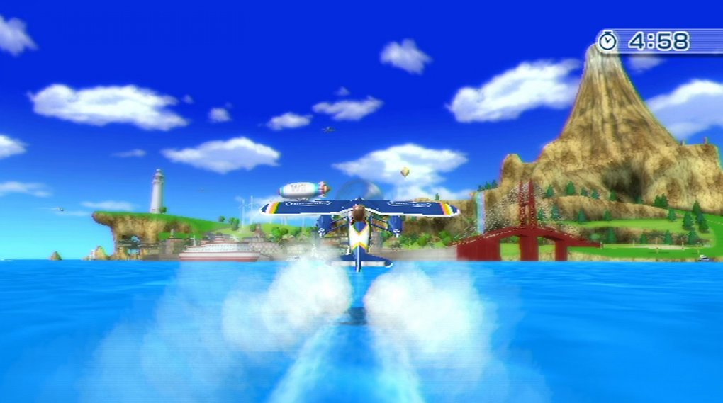 Unser Flugzeug startet für den Rundflug auf dem Wasser.