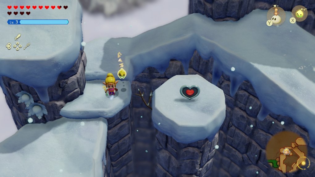 Zelda Echoes of Wisdom Herzteil Hebra Schneeballpfad