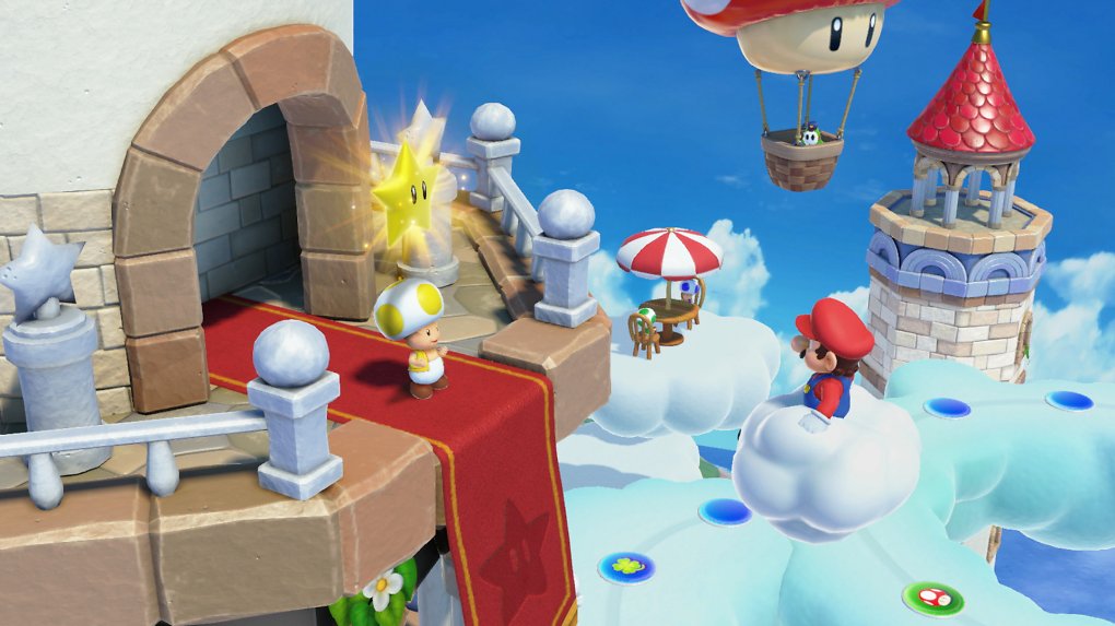 Mario erhält von Toad einen Stern