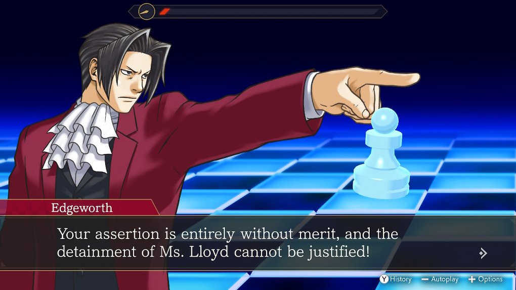 Miles Edgeworth beim Mental-Schach