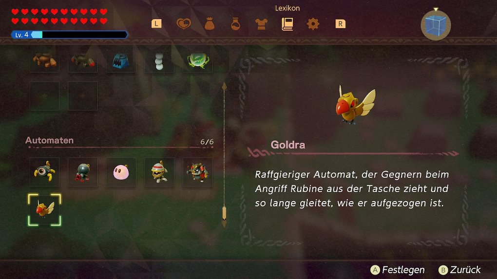 die Peckra im Inventar.