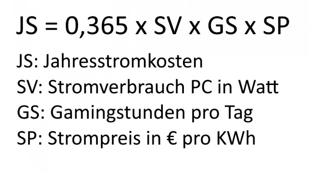 Formel zur Stromkostenberechnung