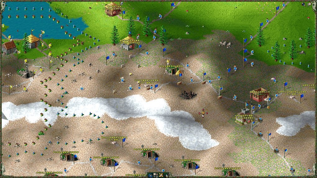 Die Geologen mit ihren Rohstoffschildern sind mindestens genauso Kult wie Siedler 2 an sich.