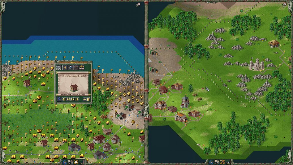 Wie im Vorgänger war auch Siedler 2 im Split-Screen zu zweit an einem PC spielbar. Eine absolute Ausnahme bei Aufbauspielen.