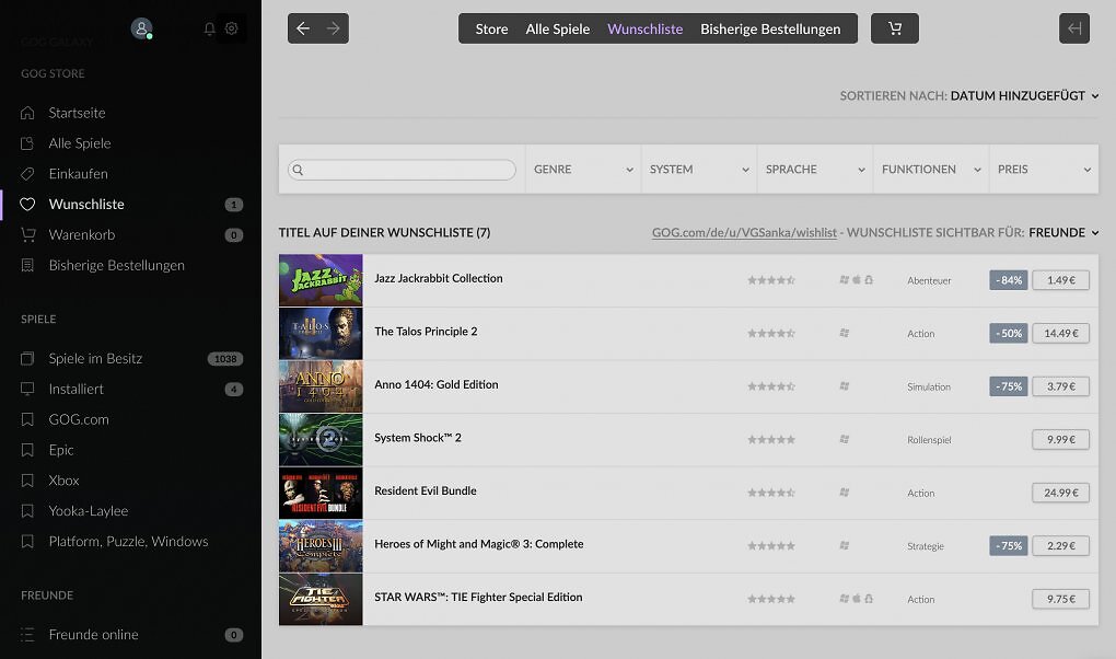 gog galaxy wunschliste
