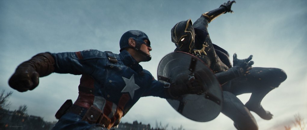 Captain America und Black Panther im Kampf verwickelt