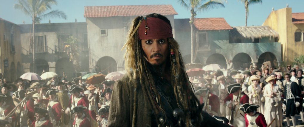 Jack Sparrow vor einer Menschenmenge