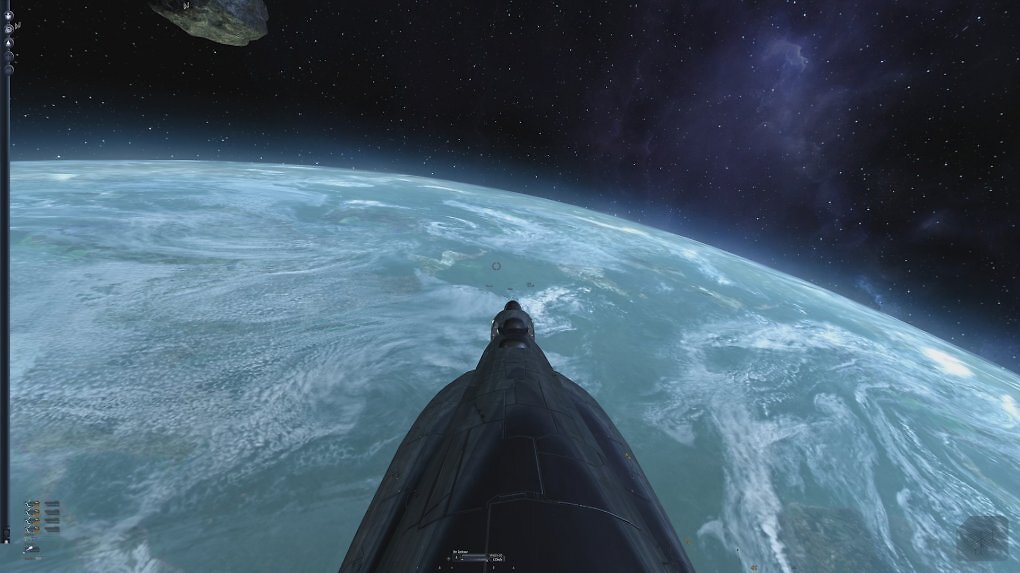 Ein Schiff über einem Planeten aus X3