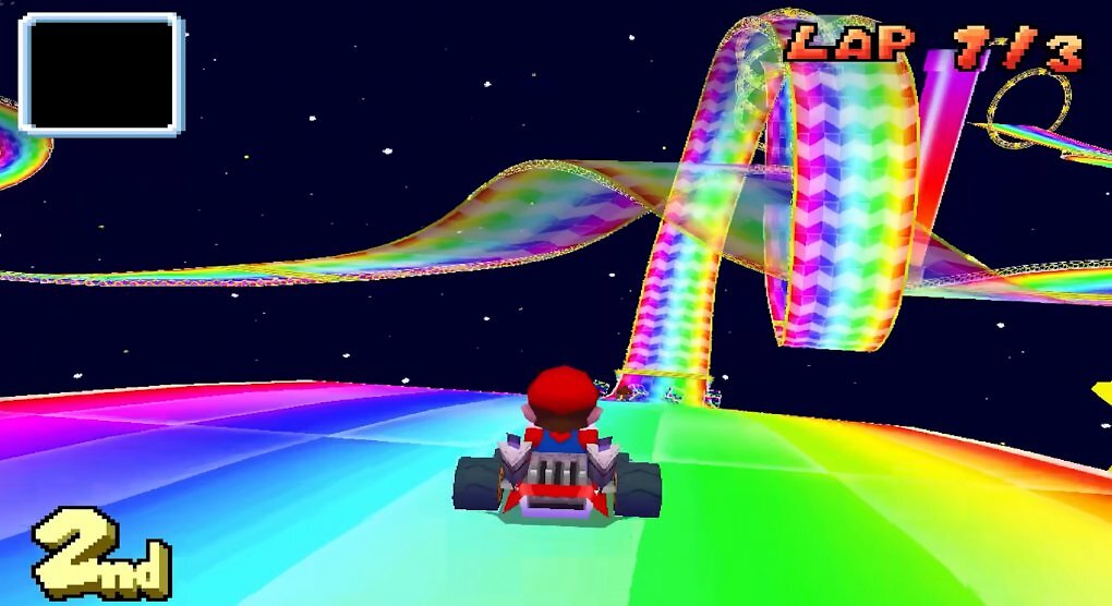 Der Regenbogen Boulevard aus Mario Kart DS.