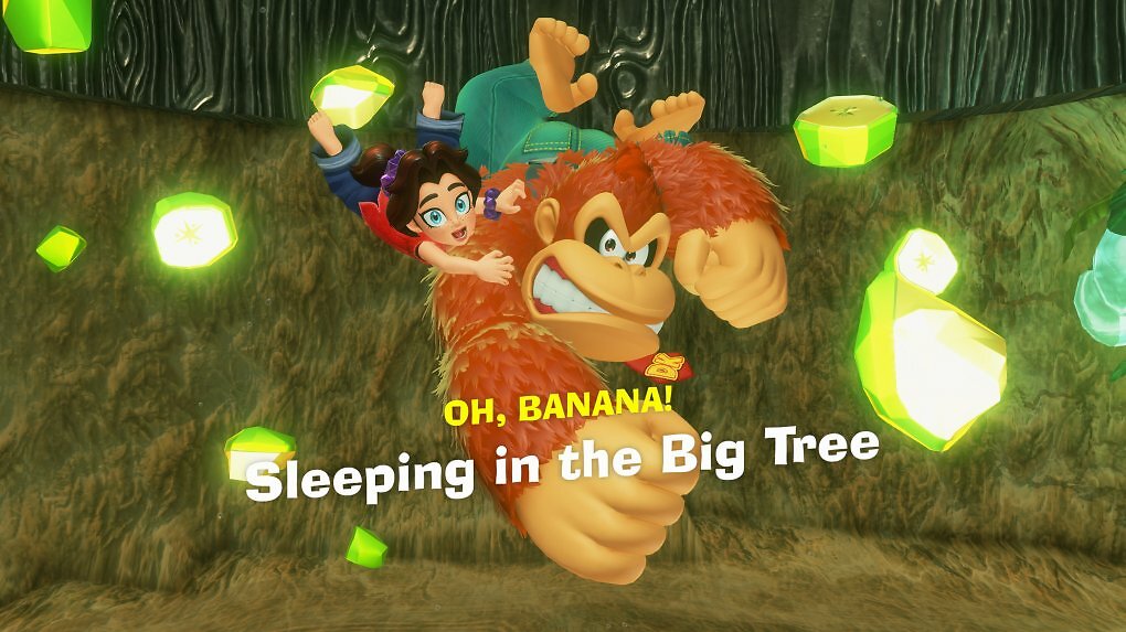 Donkey Kong und Pauline schließen eine Quest ab.