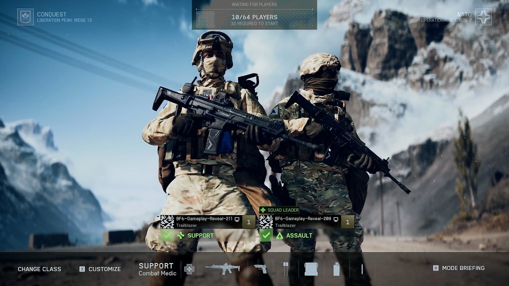 Die Klassenauswahl in Battlefield 6