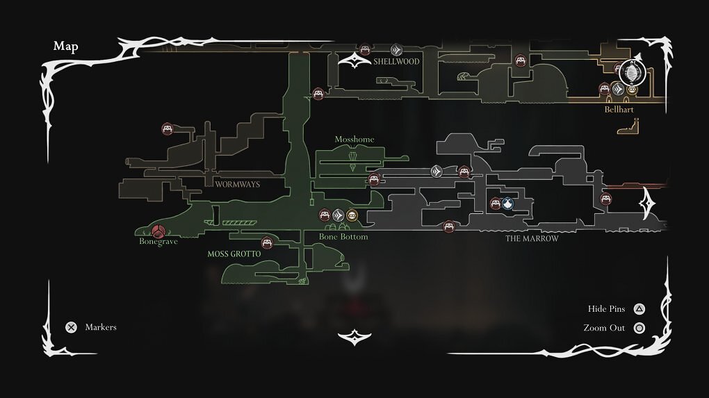 Wer das Spielgefühl aus dem ersten Hollow Knight vermisst, kann sich hier das Wanderer-Wappen holen. Es kommt der Spielweise des Knights aus dem ersten Teil sehr nahe.