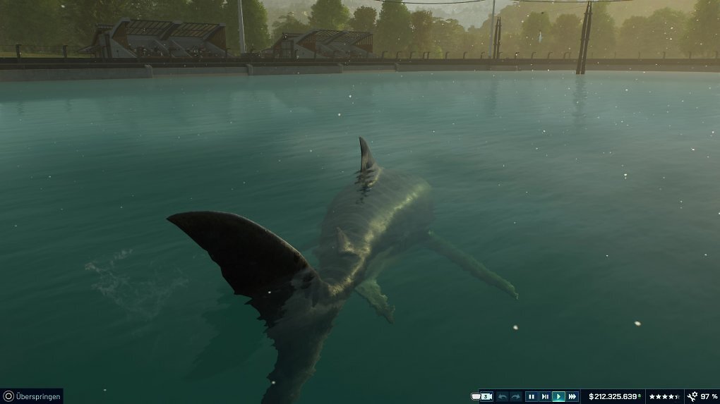 Die Brutstätten-Sequenz des Megalodon sorgt direkt für Gänsehaut. Das riesige Urzeitmonster ist eine fantastische Attraktion für Besucher.