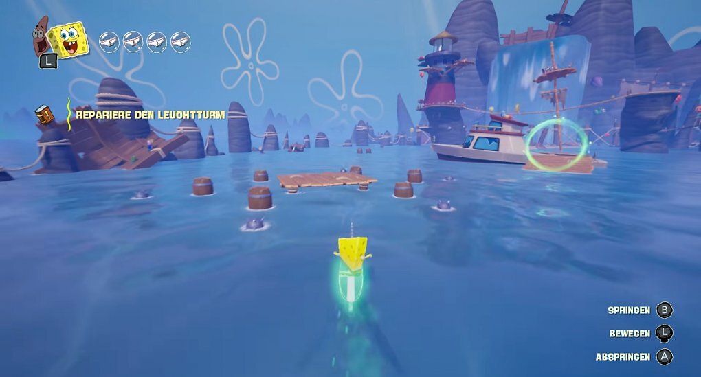 Das Geistersurfbrett ist ein Power-Up, das nur in bestimmten Level-Abschnitten benutzt werden kann.