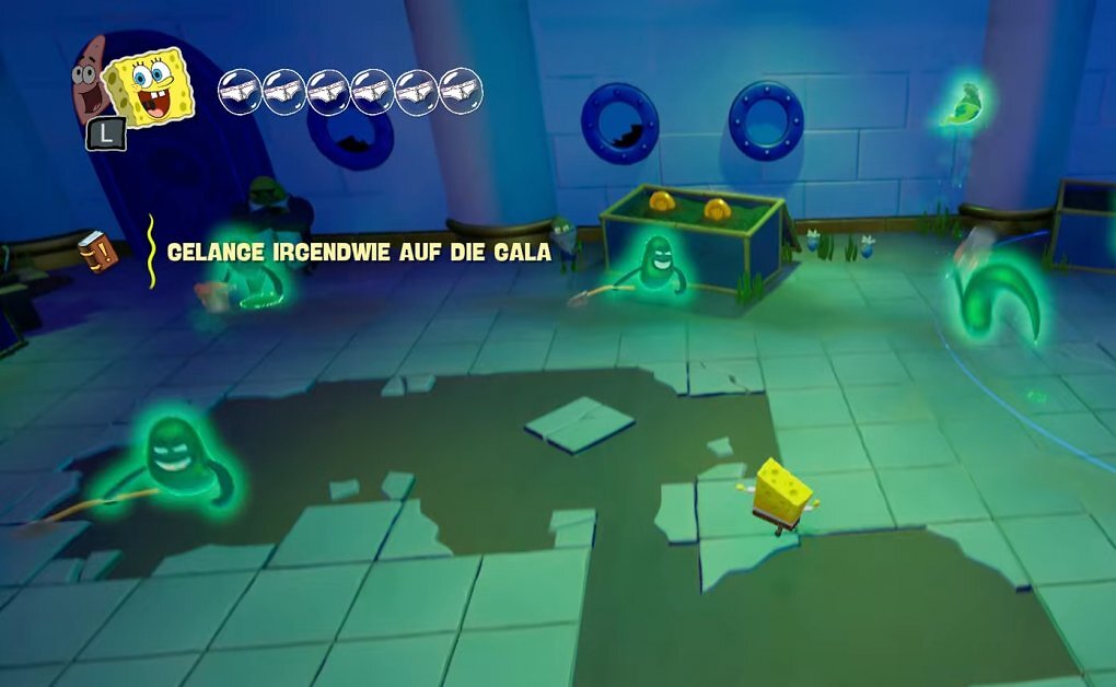 Es gibt Abschnitte in denen ihr zunächst alle Gegner besiegen müsst, um weiter voranzuschreiten.