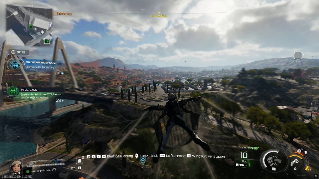 Für den Endgame-Modus empfehlen wir euch die Kombination aus Wingsuit und Enterhaken. Geht schnell, macht Spaß!