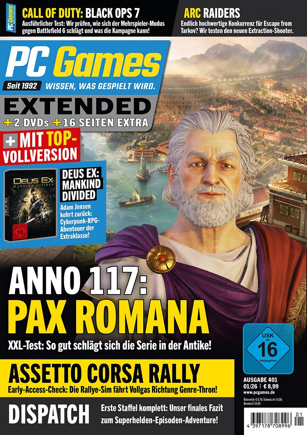 Das Cover der Extended-Ausgabe der PC Games 01/26