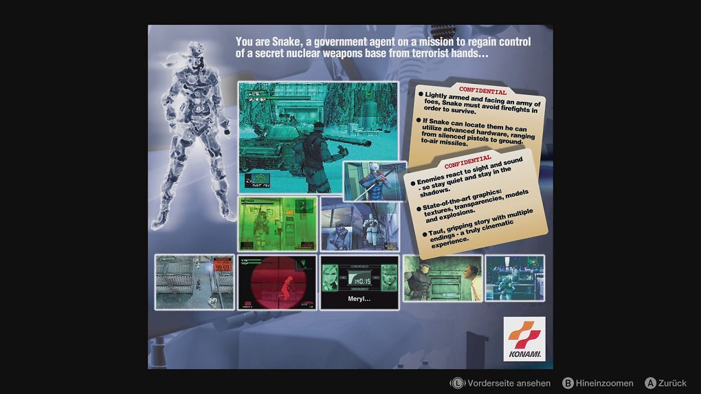 Zu Zeiten von Metal Gear Solid hatten Spieleverpackungen noch deutlich mehr zu bieten als heute - inhaltlich und teils auch spielerisch.