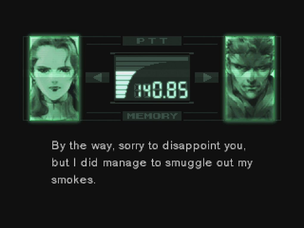 Snake wird über weite Teile des Spiels als recht gefühlskalter Soldat gezeichnet, aber es bricht doch immer wieder eine menschliche, manchmal auch schrullige Seite durch.