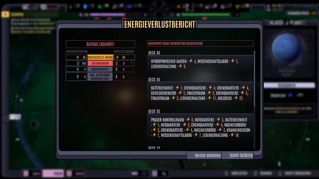 Diese Nachricht wollt ihr nicht sehen: Wenn euch die Energie ausgeht, kann die Voyager schon mal in einer galaktischen Sackgasse enden.