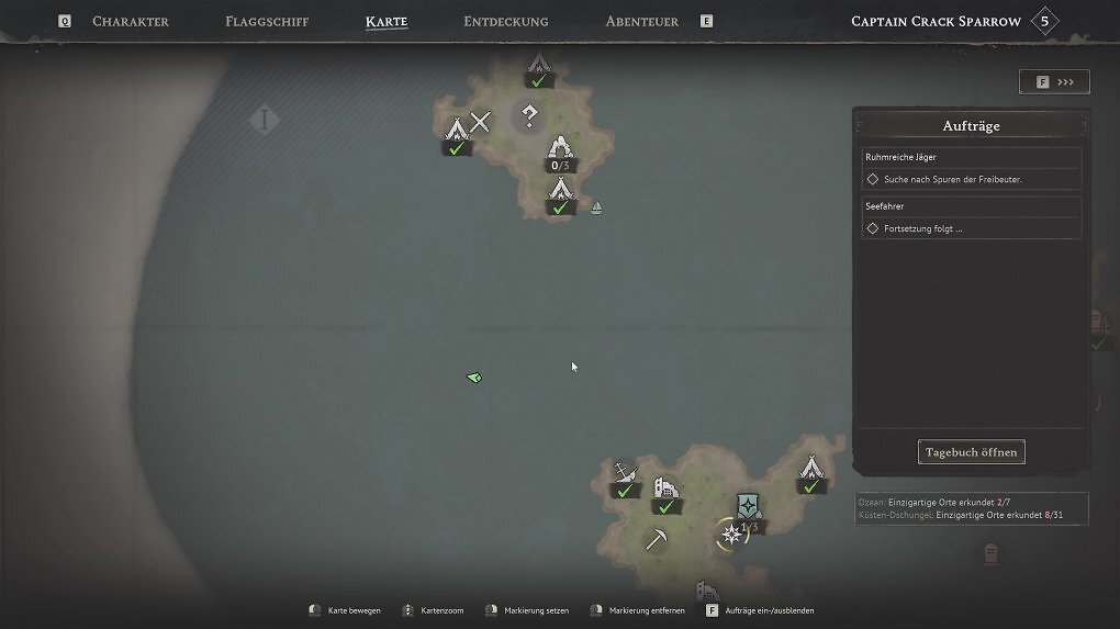 Typisch Survival-Spiel: Zu Beginn steht relativ viel Erkundung auf dem Tagesplan. Wer die Augen offenhält, entdeckt Schatzkarten und versteckte Höhlen.