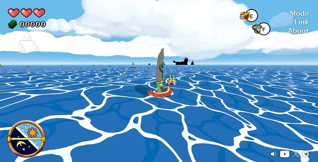 So sieht Wind Waker Threejs im Browser aus.