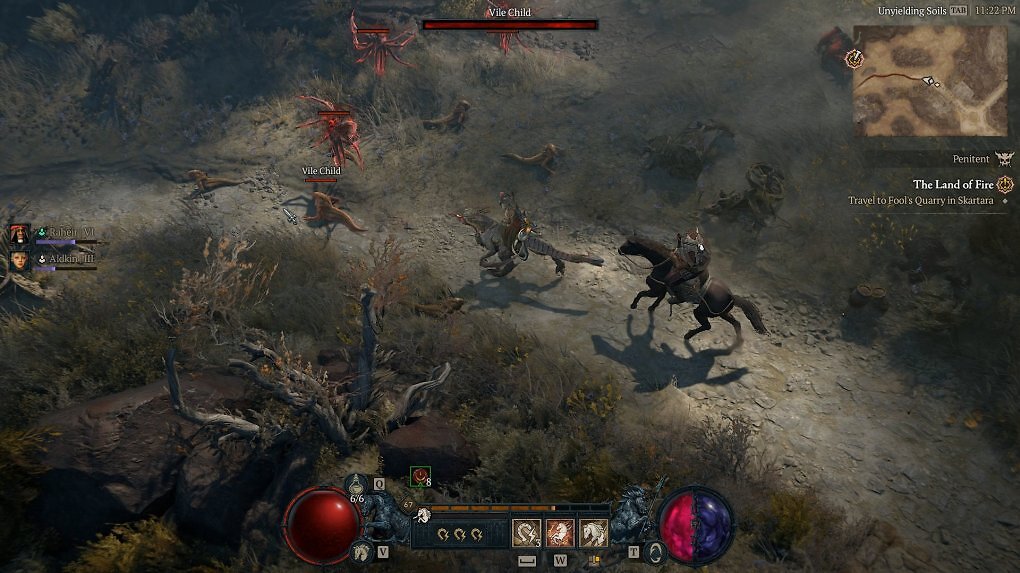 Zwei Charaktere reiten in Lord of Hatred.