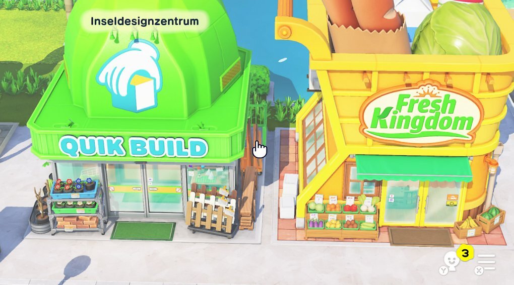 Nach und nach schaltet ihr auf der Insel neue Einrichtungen frei. Den Supermarkt und das Inseldesignzentrum bekommt ihr recht schnell.