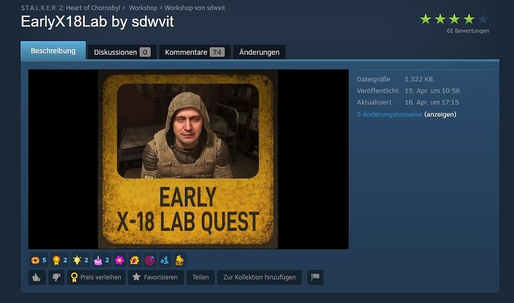 Die Mod EarlyX18Lab von sdwvit öffnet die X-18-Labore und entfernt die Quest-Beschränkung.