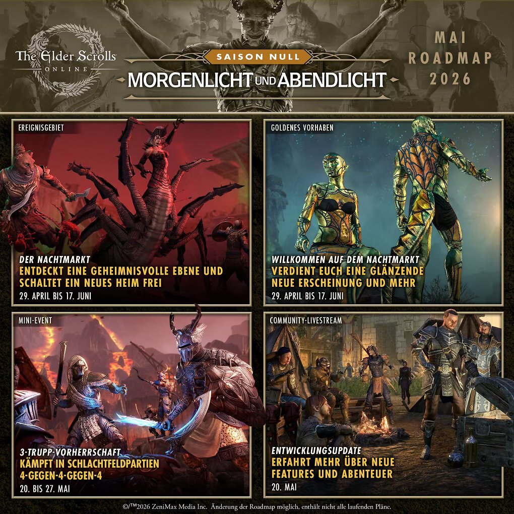 Roadmap: Alle TESO-Events im Mai im Überblick.