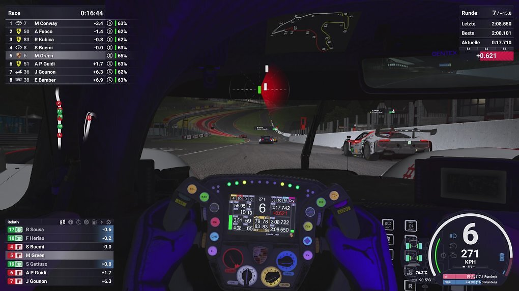 GT3-Boliden haben im Vergleich zu Hypercars weniger Topspeed und eine schwächere Aerodynamik. Die Geschwindigkeitsunterschiede sind beim Überrunden eine Extra-Herausforderung.