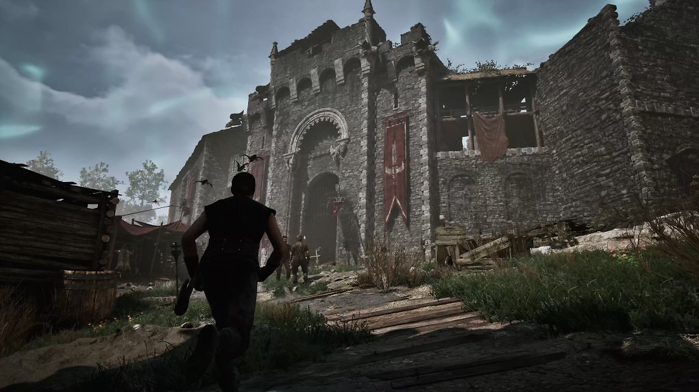 Ein großes, detailliertes Burgtor im Gothic Remake.