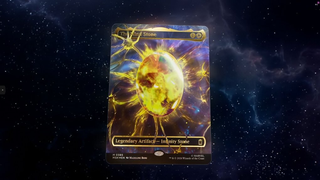Die Cosmic-Foil-Version des Gedankensteins finden Magic-Spieler in Sammler-Boostern. Es wird weniger als 150 Stück dieser Version geben.