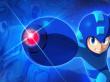 Roboterjunge (Mega Man) auf blauen Hintergrund